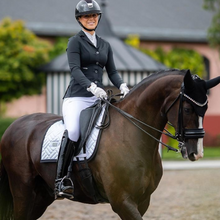Load image into Gallery viewer, Equestrian Stockholm Dressage Pad - Modern White Black Edition
