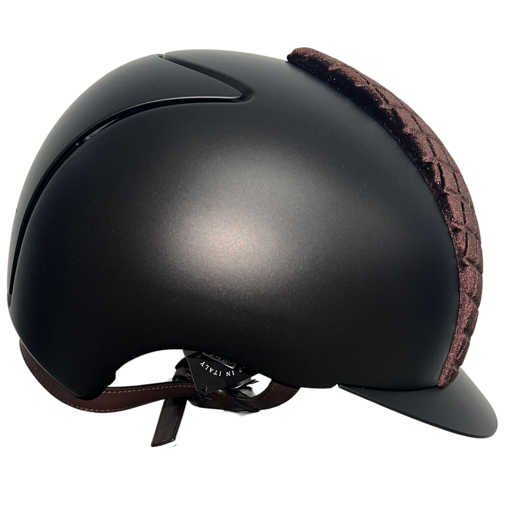 KEP Cromo 2.0 - Brown Glossy, Clear Swarovski Frame, Milano Velvet with Brown Chinstrap