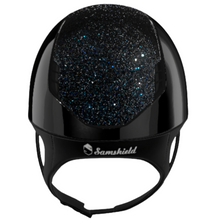 Load image into Gallery viewer, Samshield 2.0 Shadowglossy Helmet - Black Swarovski Summer Night Top, Crystal Fabric Blazon
