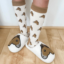 Load image into Gallery viewer, Dreamers &amp; Schemers - Horse Emoji Slippers
