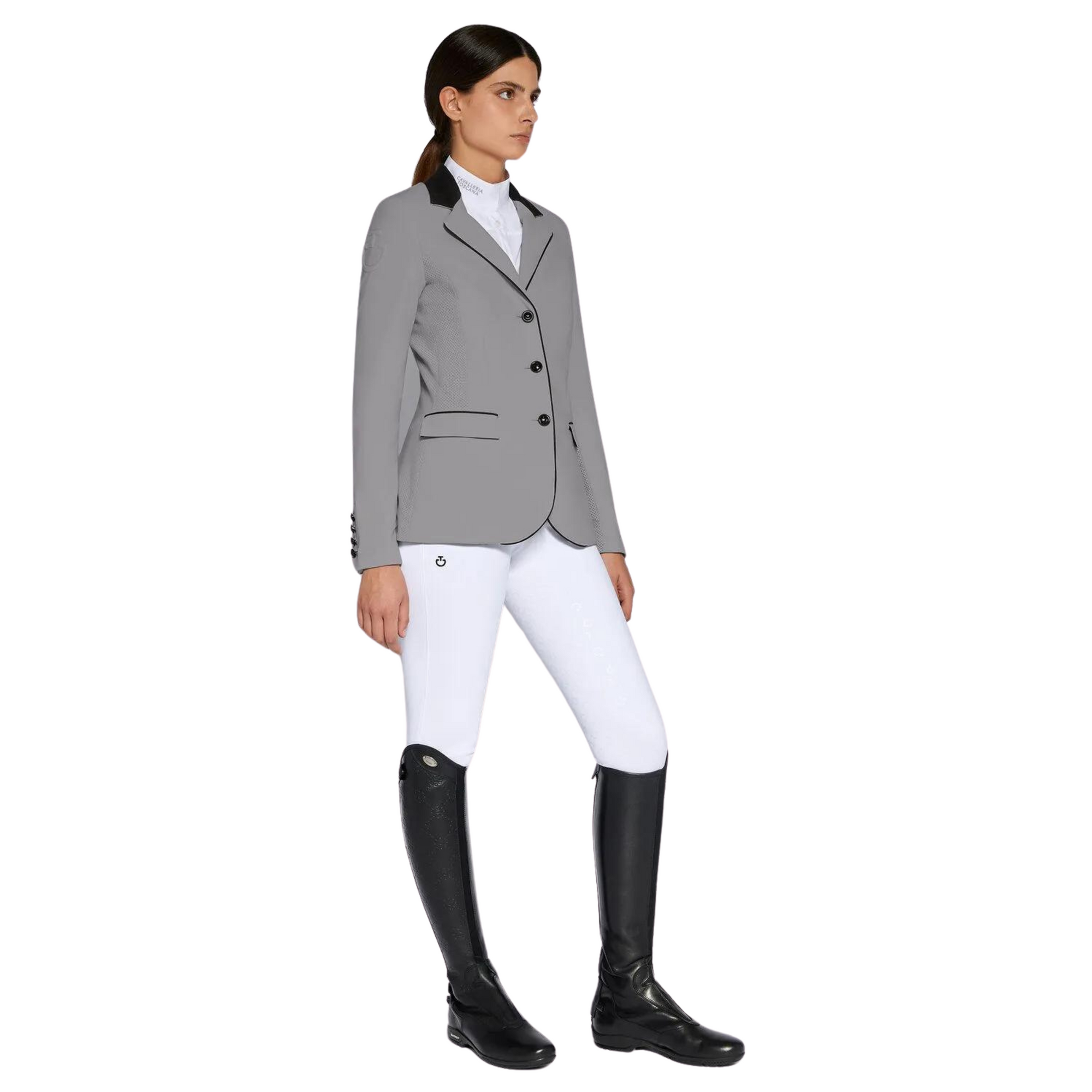 Cavalleria Toscana Competition Jacket - Grey w Perforated Inserts