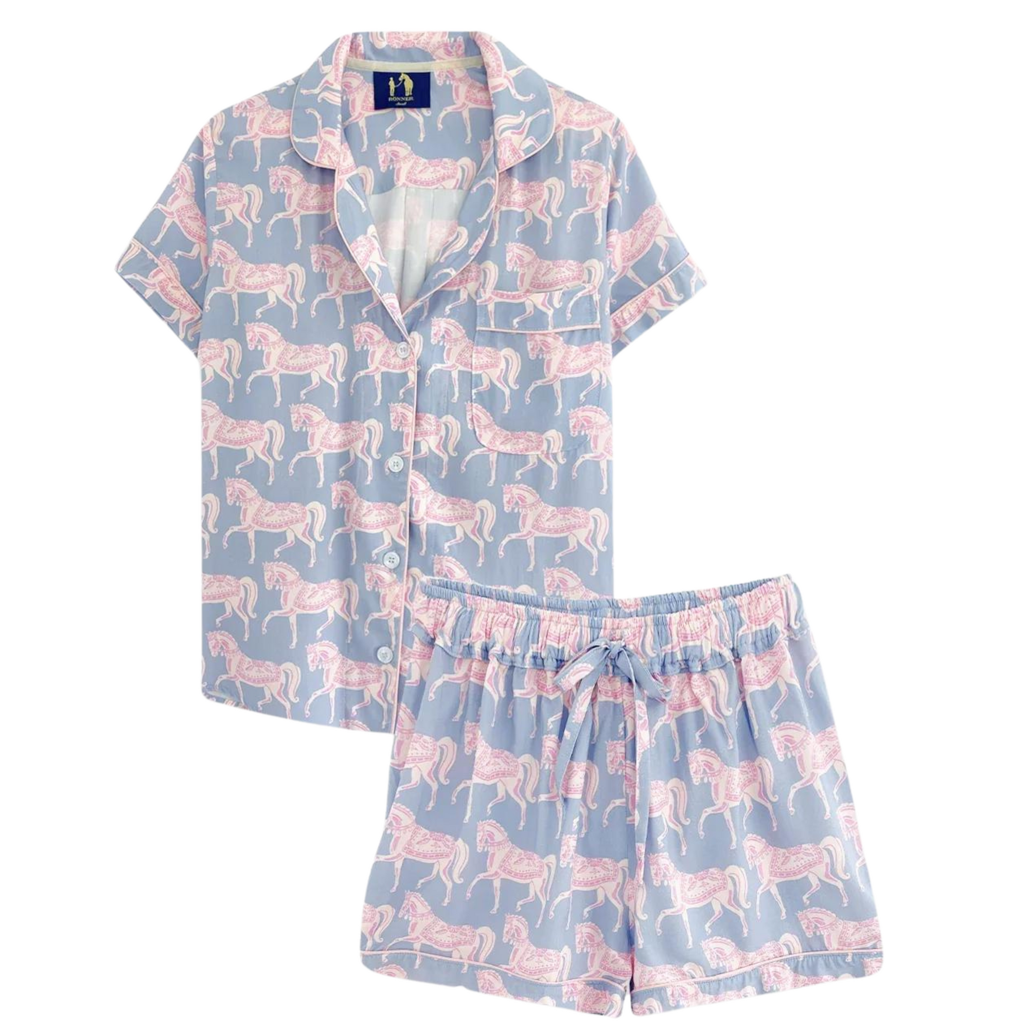 Ronner Blossomare Print Pajama Set - Ice Blue
