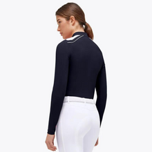 Load image into Gallery viewer, Cavalleria Toscana Long Sleeve Zip Polo - Navy
