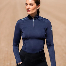 Load image into Gallery viewer, Equestrian Stockholm Air Breeze Top - Midnight Blue
