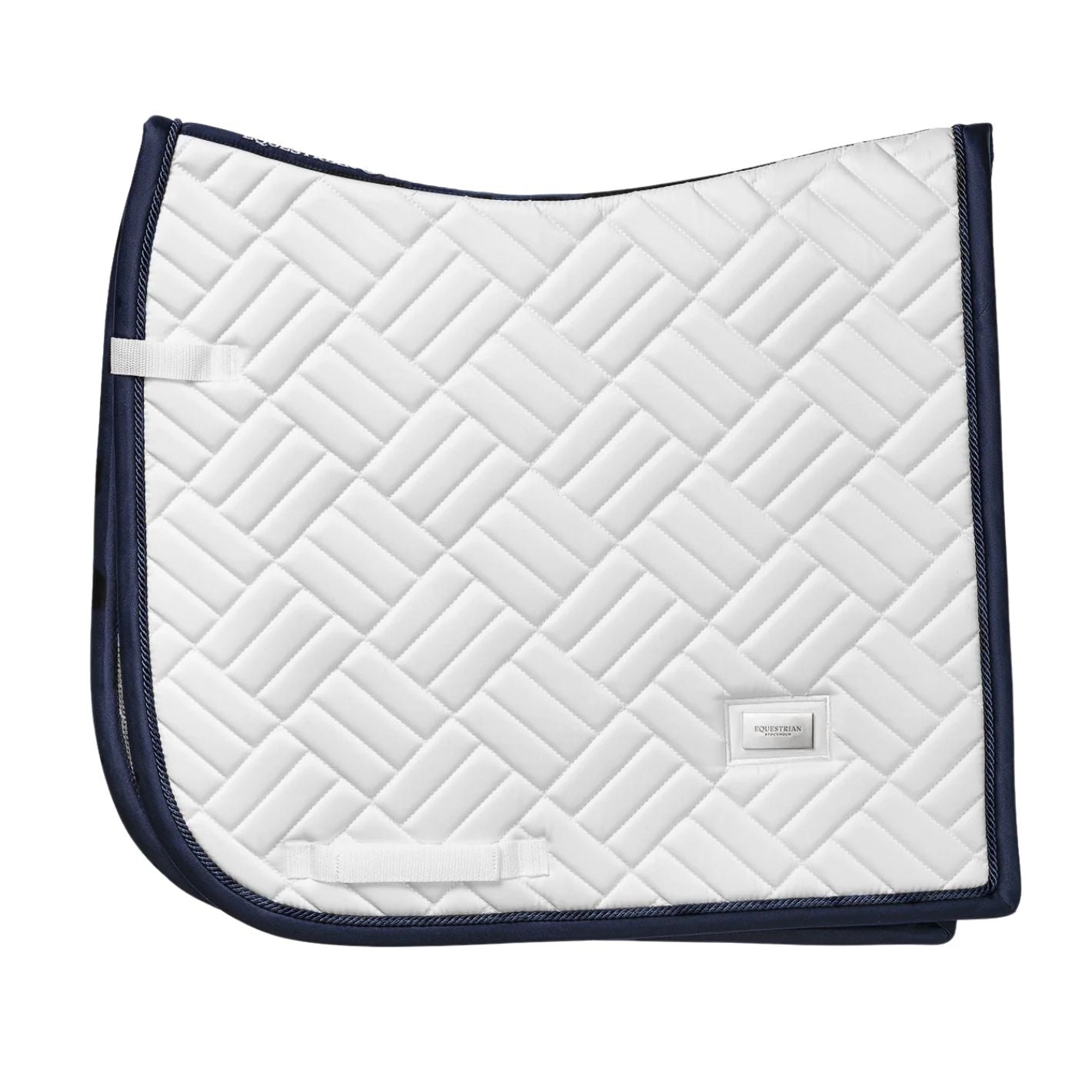Equestrian Stockholm Dressage Pad - Modern White Navy