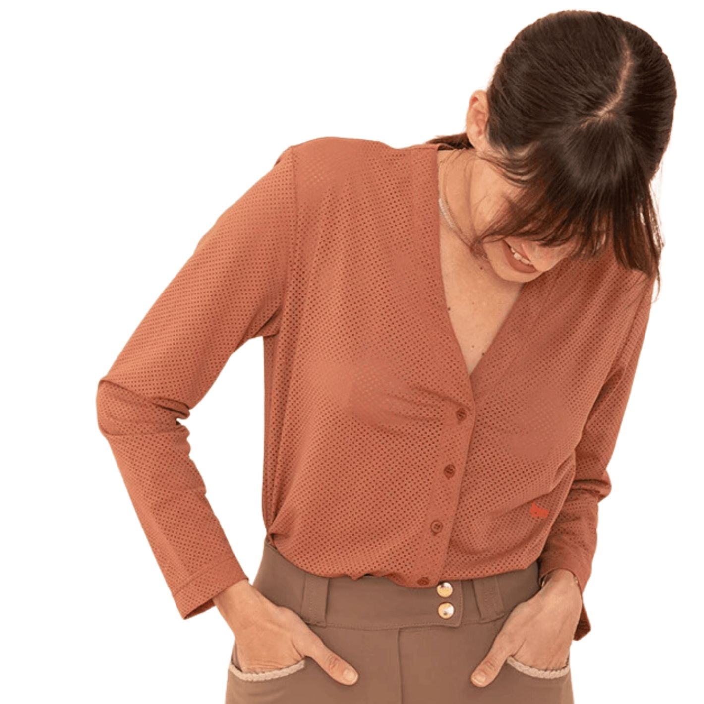 Dada Sport Arqana Perforated Shirt - Cedar Wood