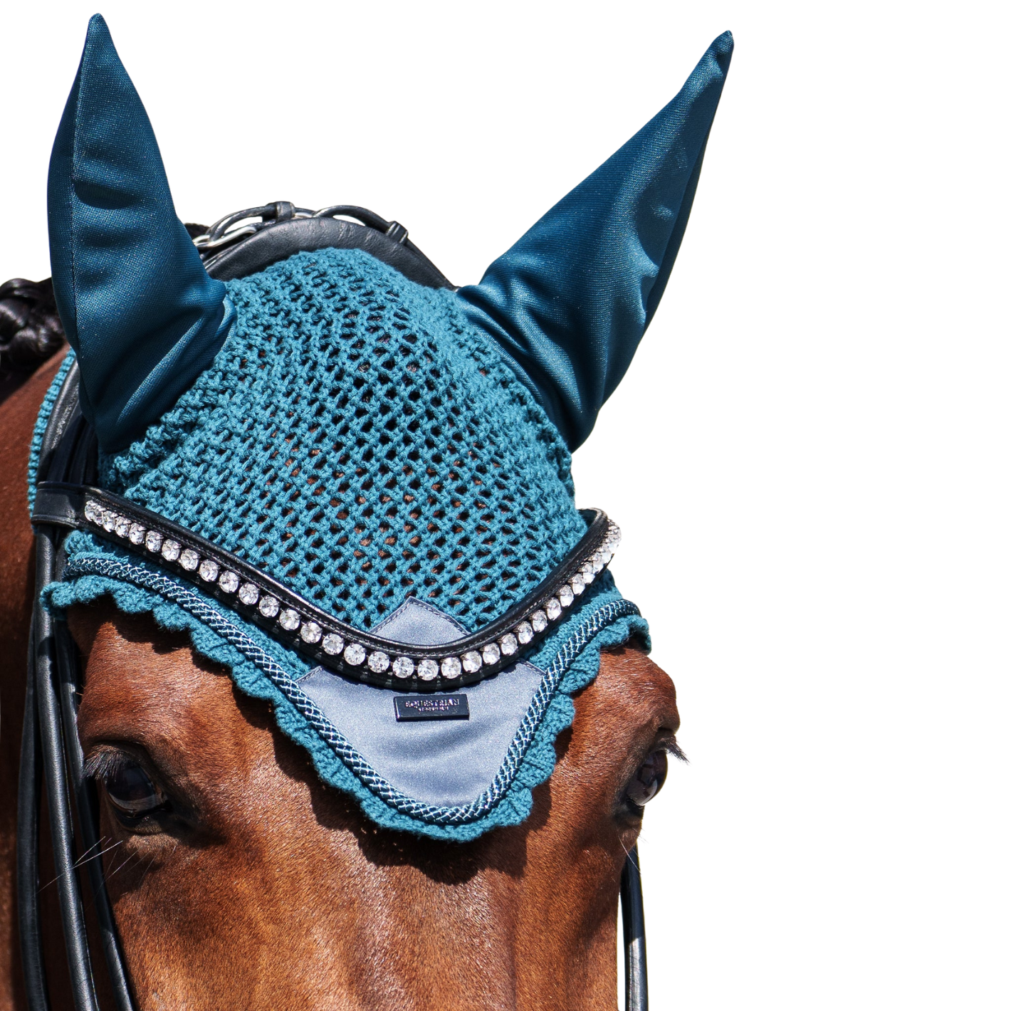 Equestrian Stockholm Ear Bonnet - Teal Blue