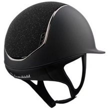 Load image into Gallery viewer, Samshield 2.0 Shadowmatt Helmet - Black &amp; Black Crystal Fabric Top
