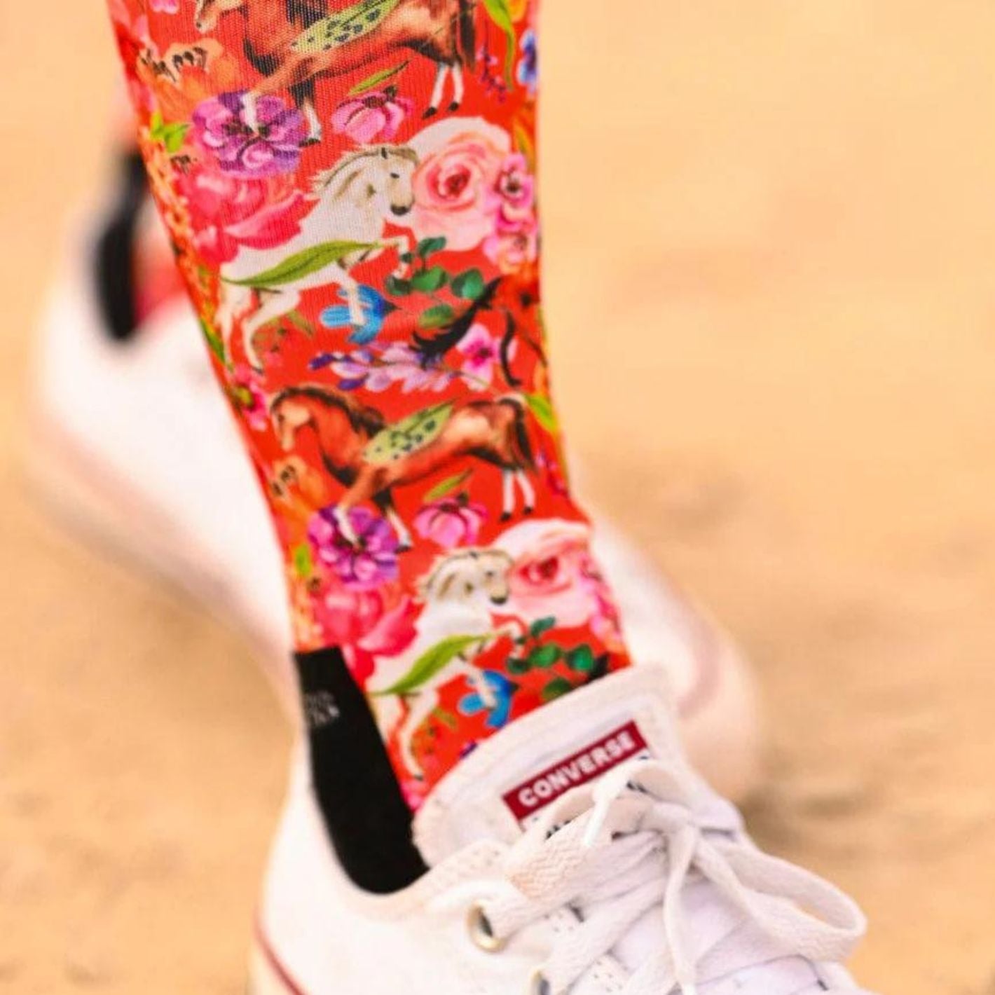 Dreamers & Schemers Boot Socks - Pony Mac Orange Floral