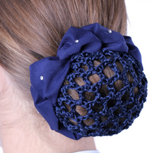 Load image into Gallery viewer, QHP Diamante Scrunchie with Hair Net - Navy
