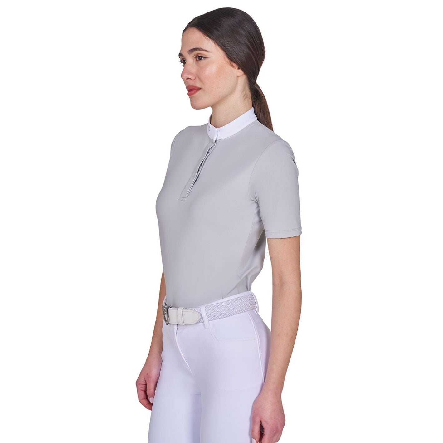 Equestro Competition Polo Shirt - Light Grey
