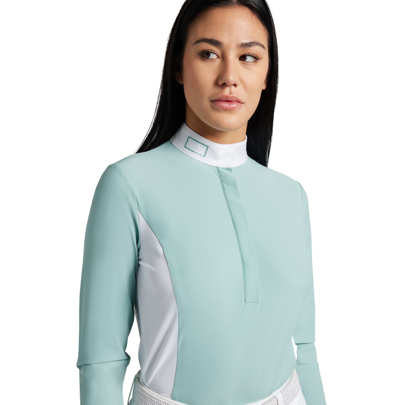 RG by Cavalleria Toscana Mesh & Jersey Long Sleeve Shirt - Light Green