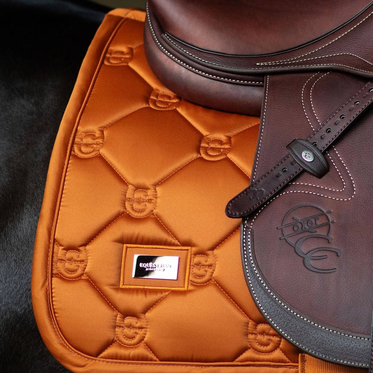 Equestrian Stockholm Satin Jump Pad - Chestnut