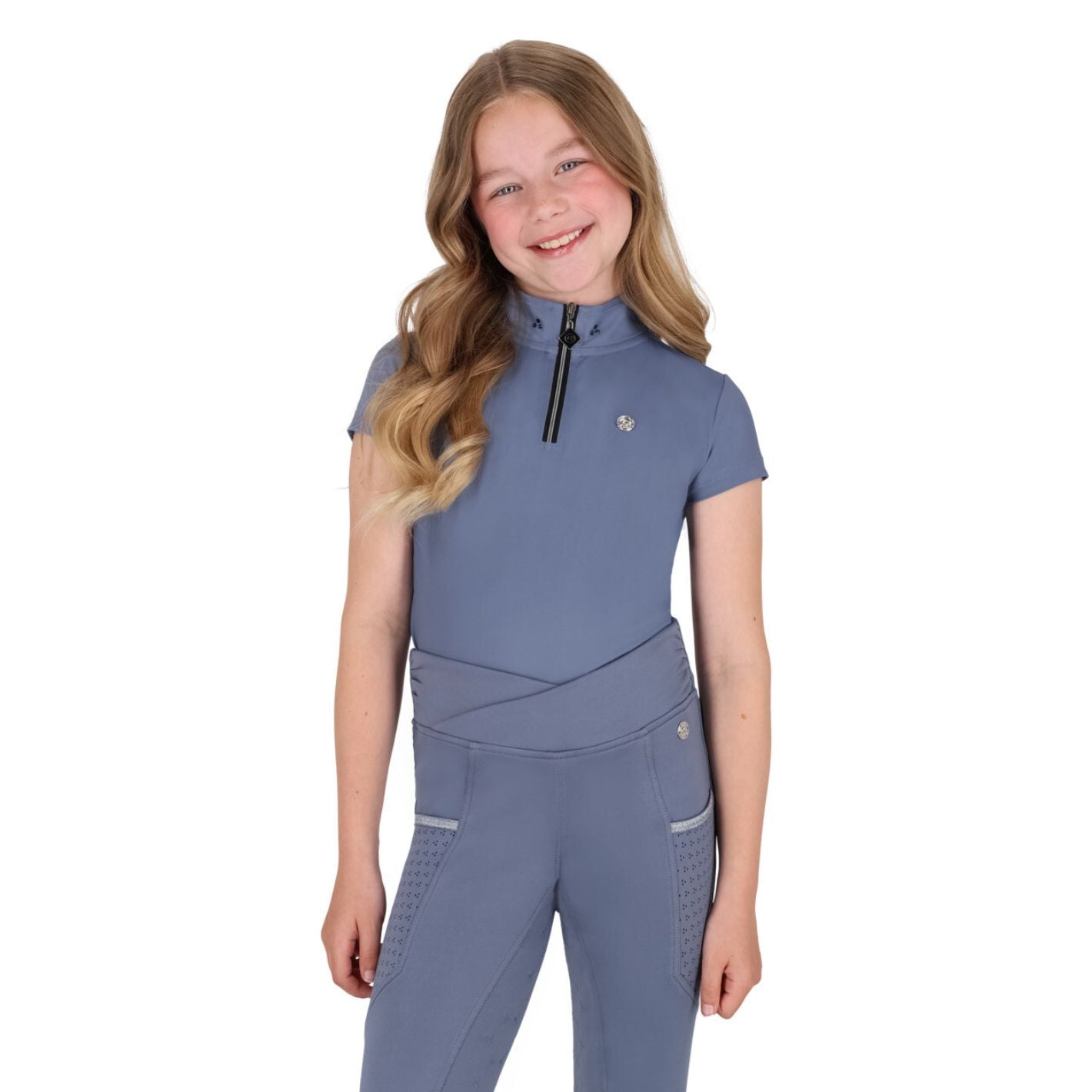QHP Aubree Kids Shirt - Misty Blue