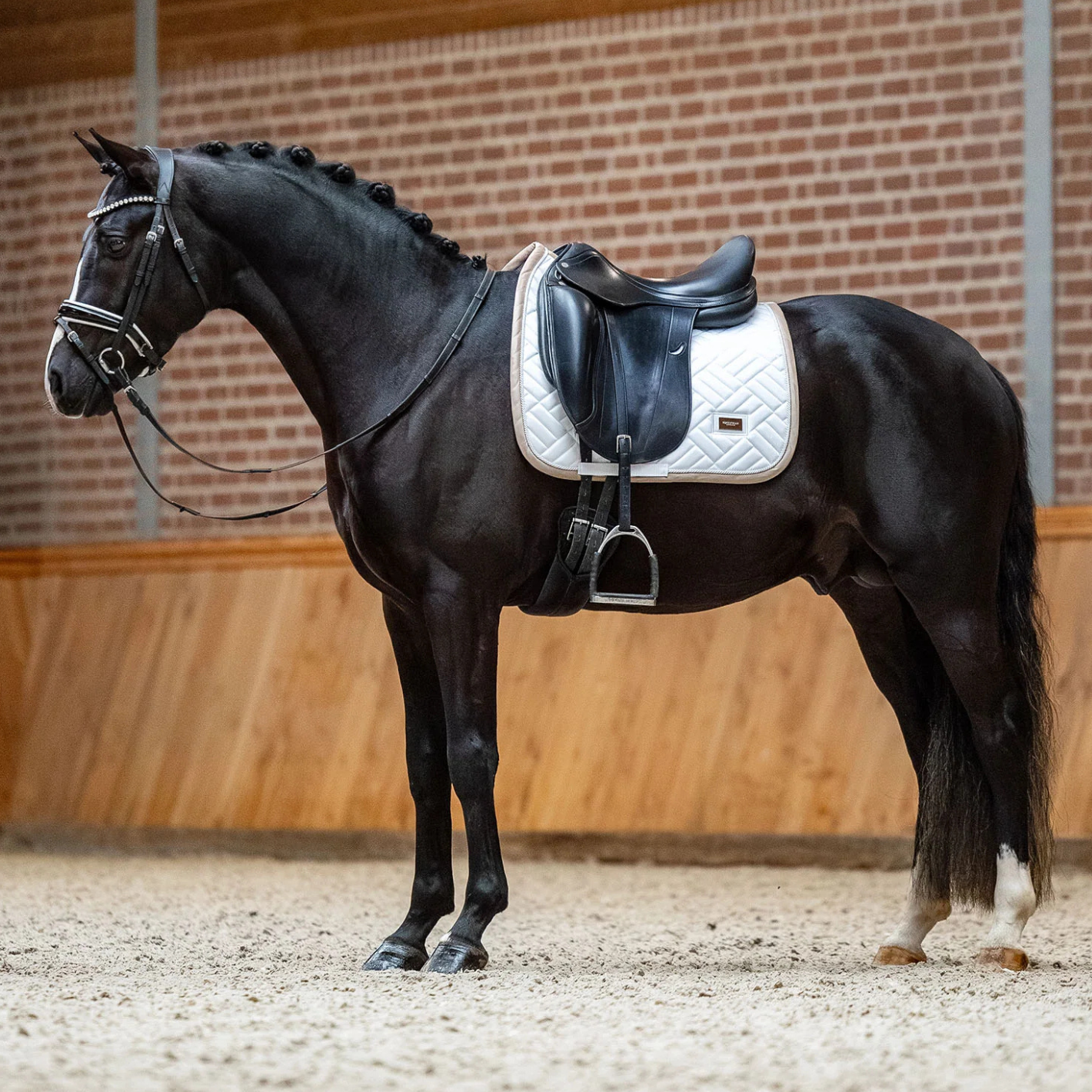 Equestrian Stockholm Dressage Pad - Modern White Sand