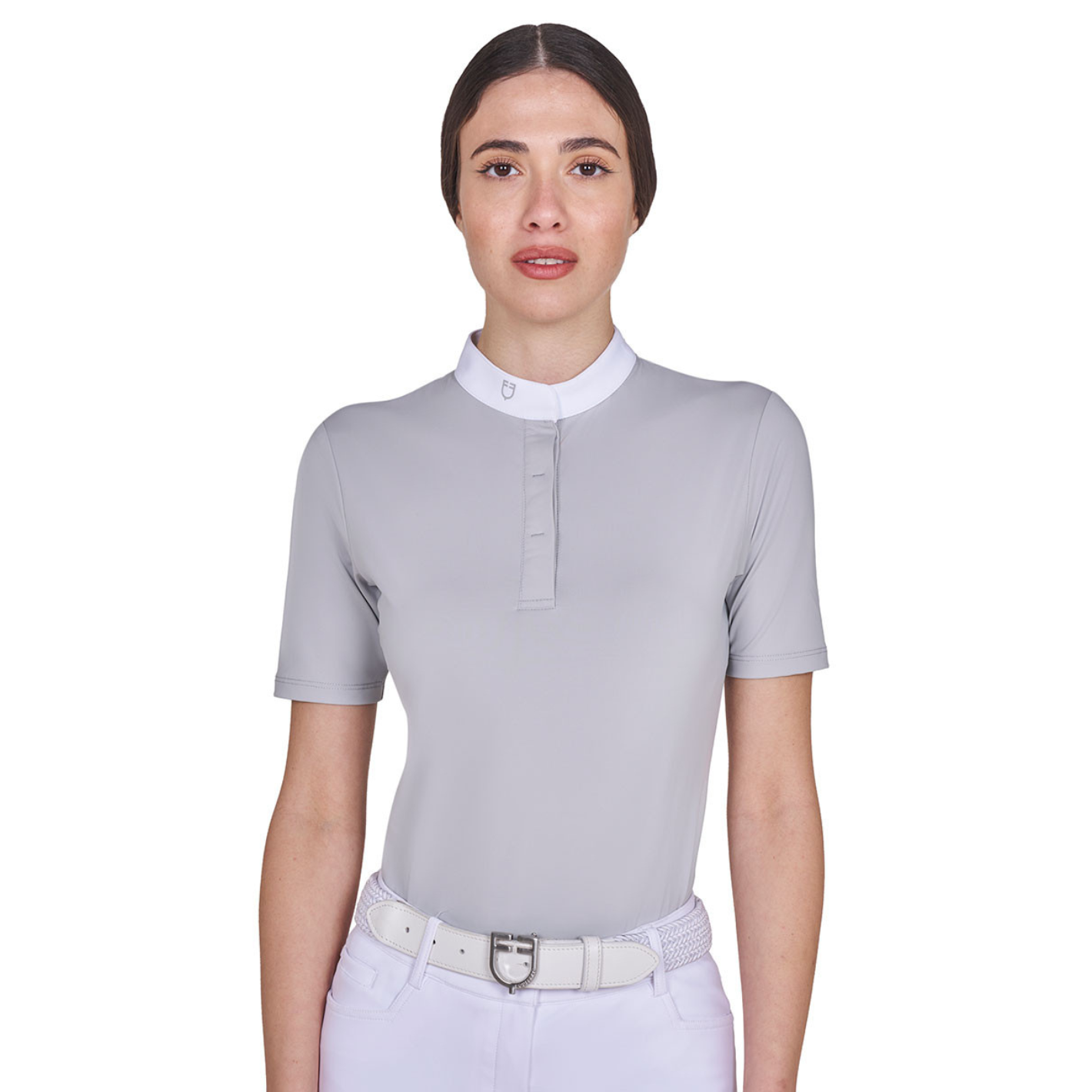 Equestro Competition Polo Shirt - Light Grey
