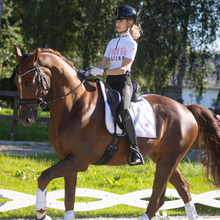 Load image into Gallery viewer, Mrs Ros Charmer Dressage Pad - White/Rose Gold
