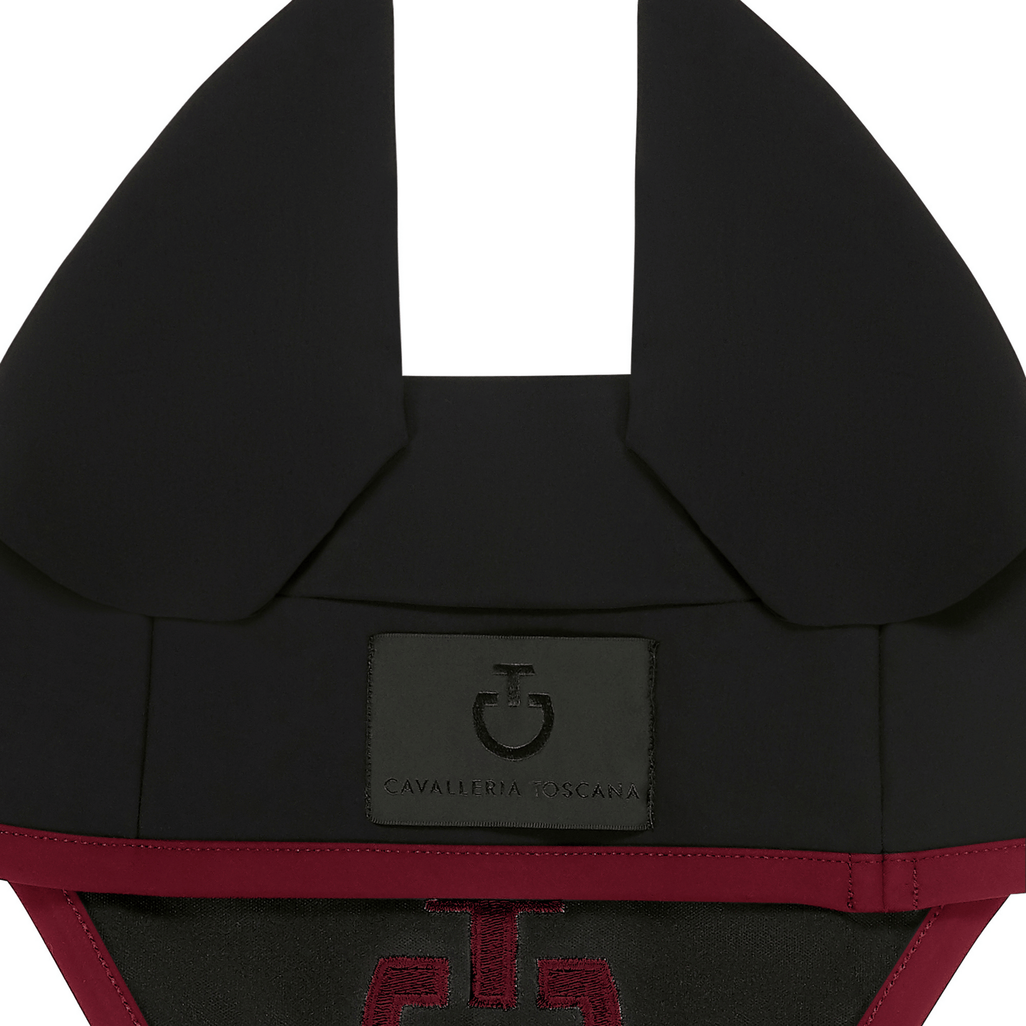 Cavalleria Toscana Light Weight Jersey Ear Bonnet - Black/Bordeaux