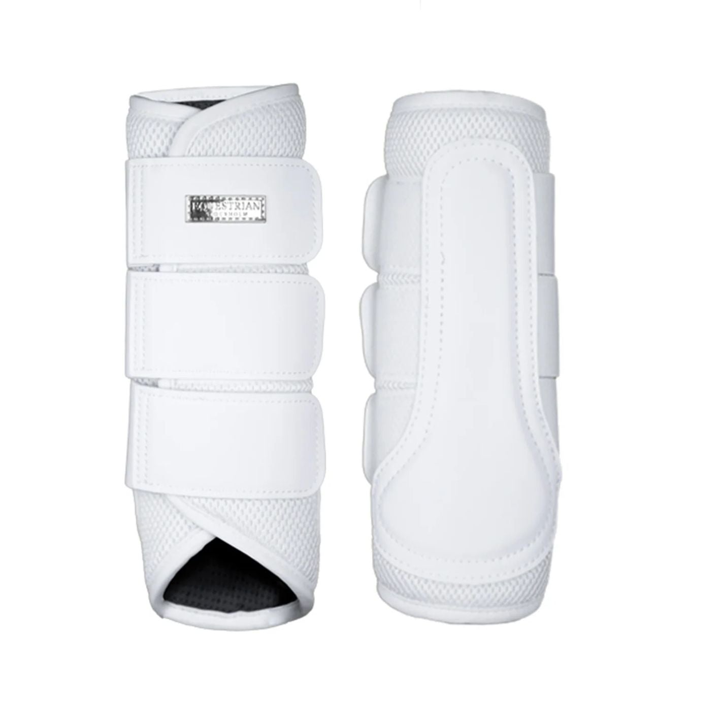 Equestrian Stockholm Mesh Brushing Boots - White Silver
