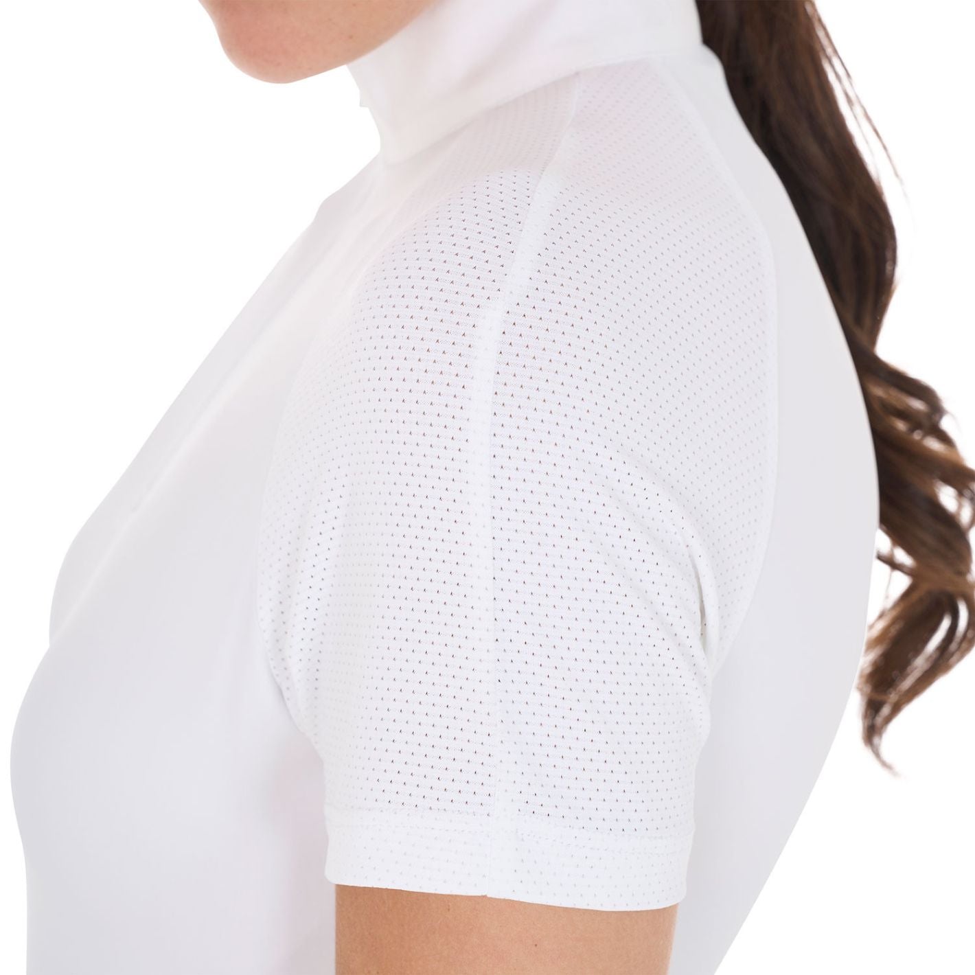 Equestro Slim Fit Stretch Competition Polo Shirt - White