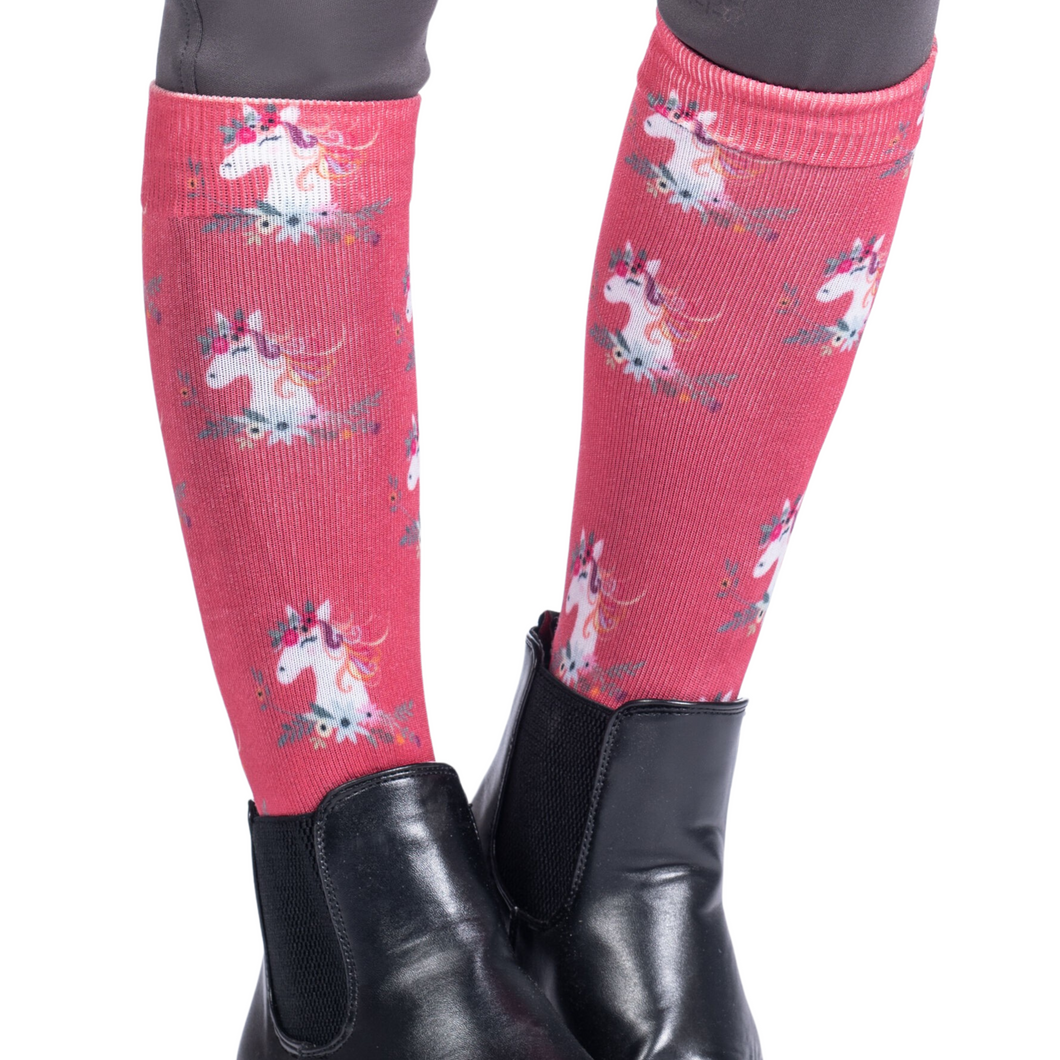 HKM Wonderland Kids Socks - Raspberry