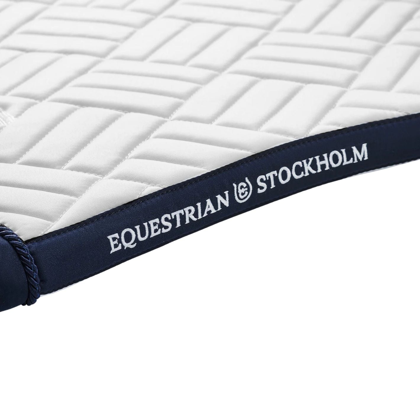 Equestrian Stockholm Dressage Pad - Modern White Navy