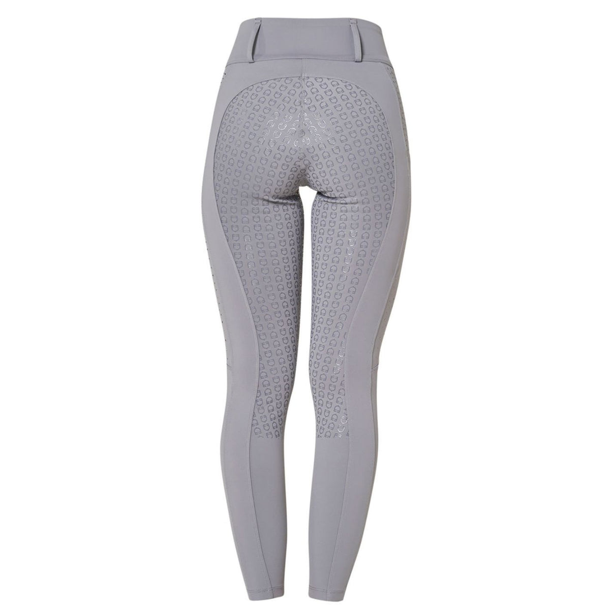 Equestro High Waist Rhinestone Leggings - Frost Grey