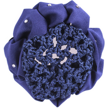 Load image into Gallery viewer, QHP Diamante Scrunchie with Hair Net - Navy
