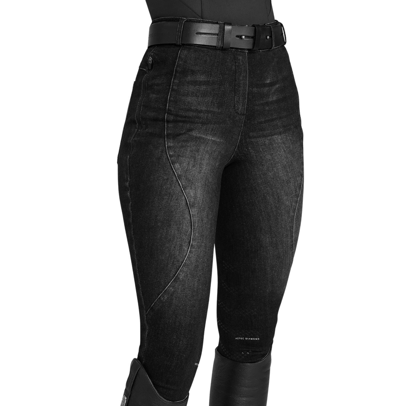 Aztec Diamond Premium Denim Breeches - Black