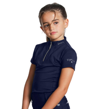 Load image into Gallery viewer, Maximilian Equestrian Kids Short Sleeve Base Layer - Navy
