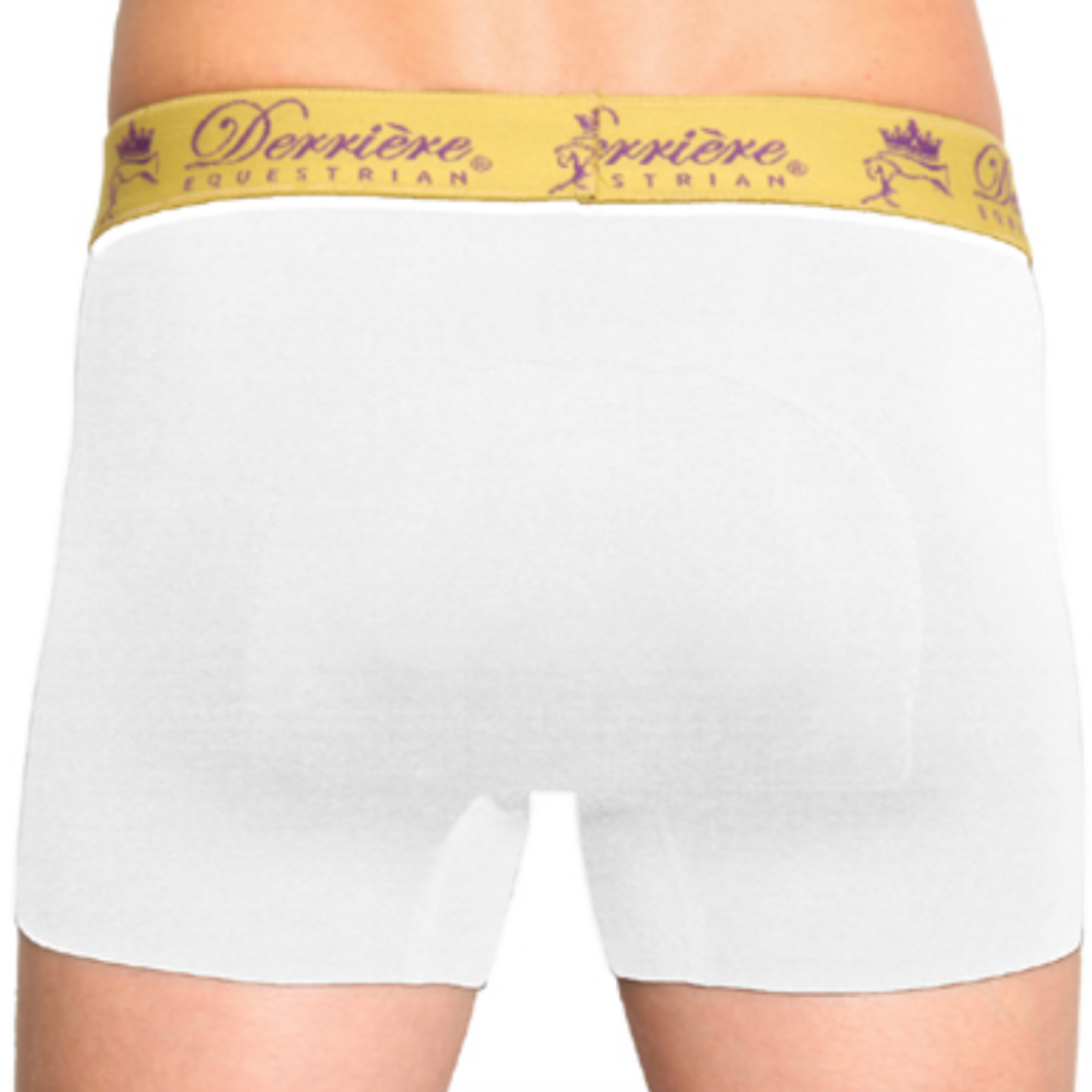 Derriere Equestrian Performance Men's Padded Boxer - White