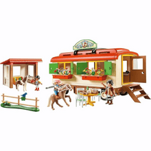 Load image into Gallery viewer, Playmobil Pony Shelter with Mobile Home
