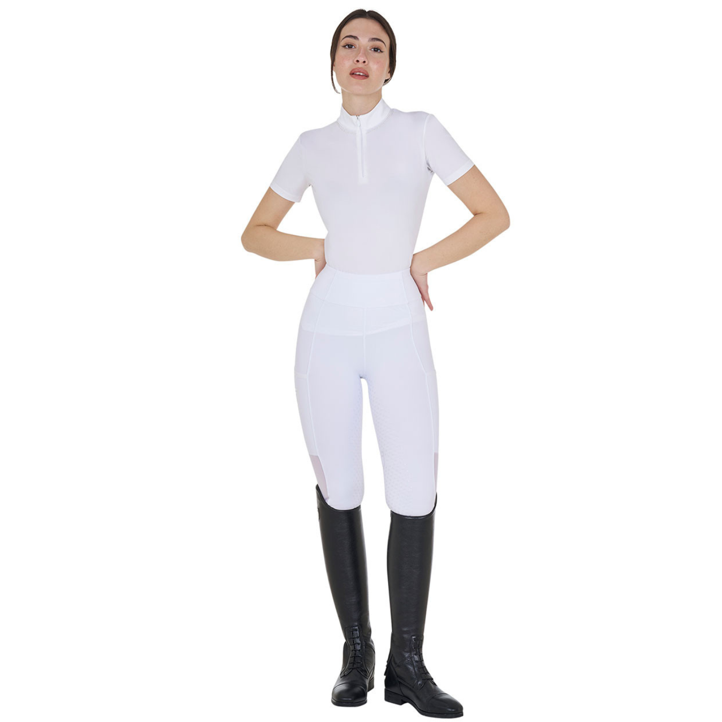 Equestro Pearl Training Polo Shirt - White