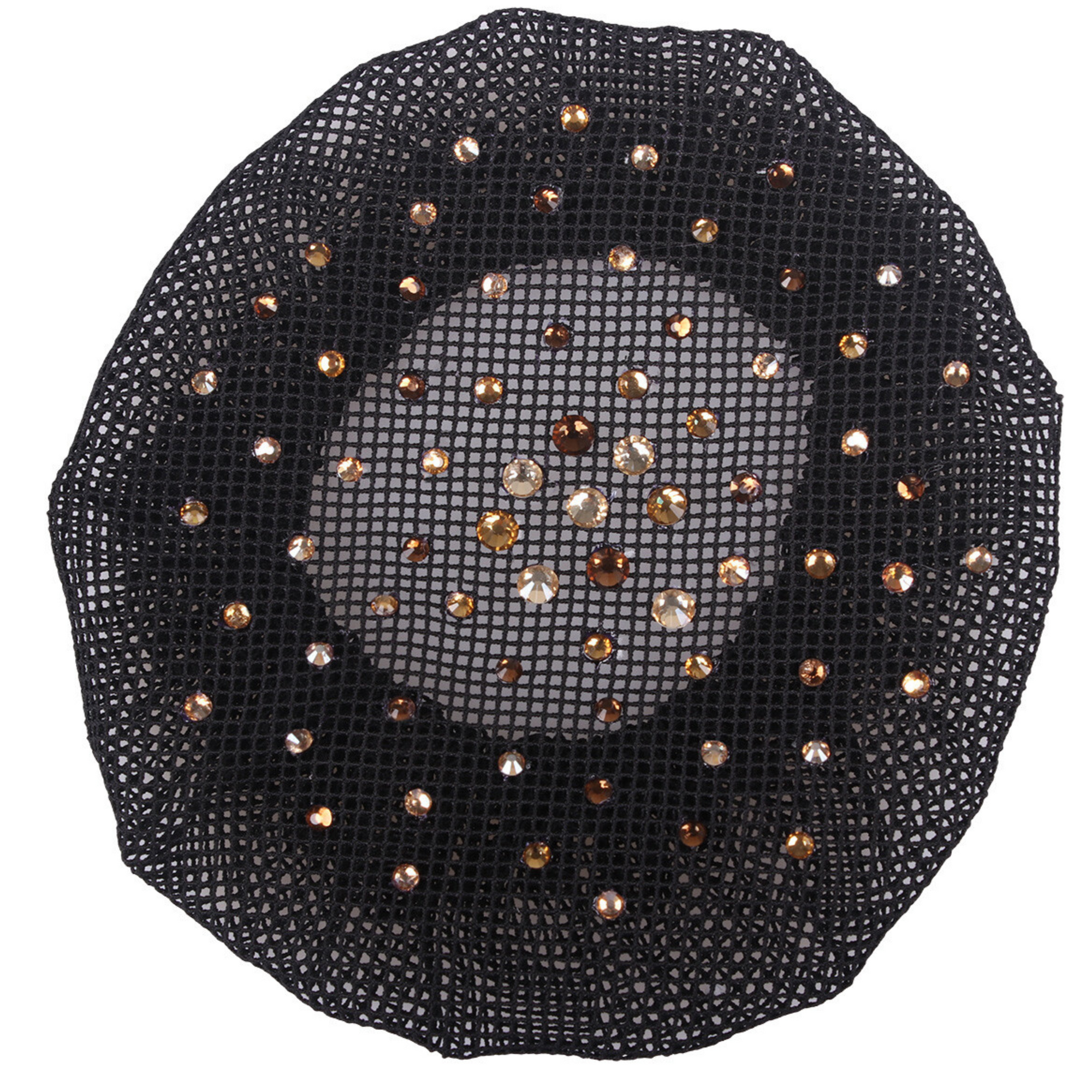 QHP Diamante Hair Net - Black/Brown