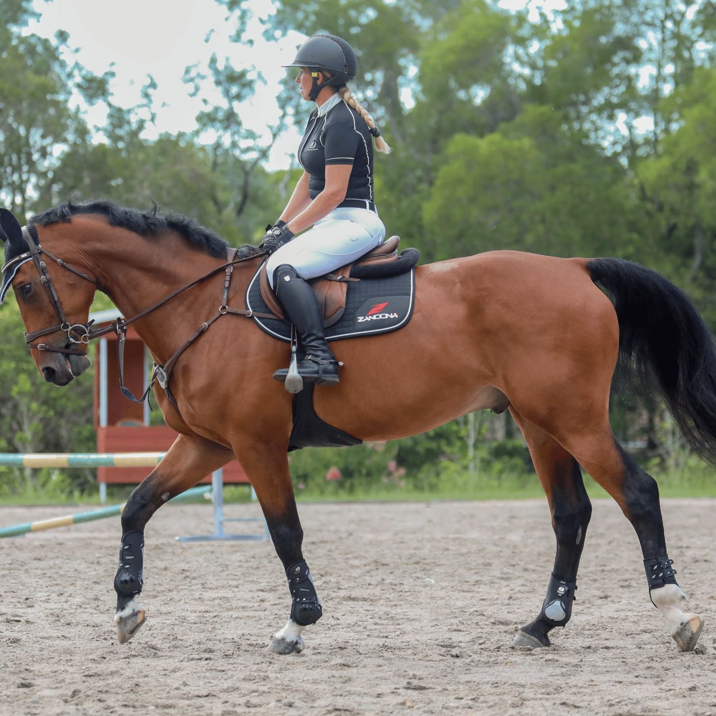 Zandona Carbon Chic Tendon Boots - Black/Silver
