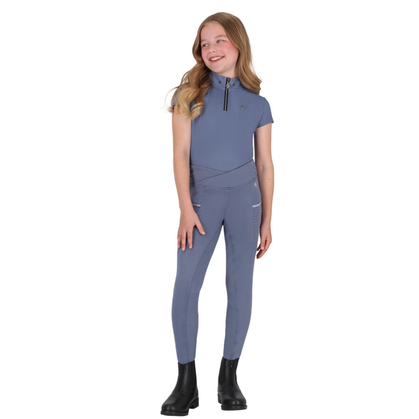 QHP Aubree Kids Shirt - Misty Blue