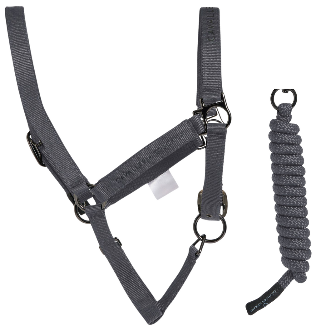 Cavalleria Toscana Headcollar & Leadrope Set - Grey