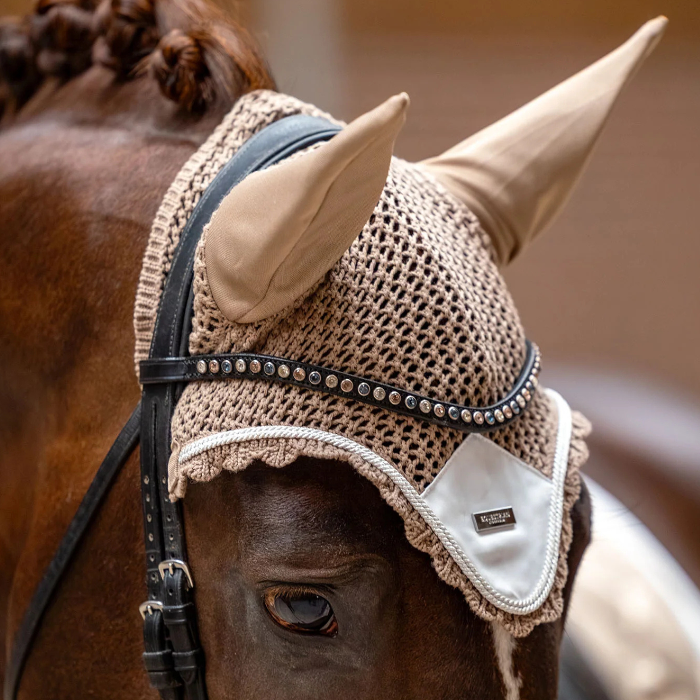 Equestrian Stockholm Ear Bonnet - Sand