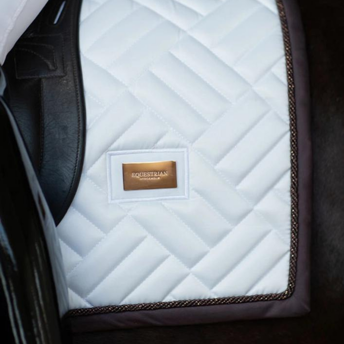Equestrian Stockholm Dressage Pad - Modern White Moonless Night