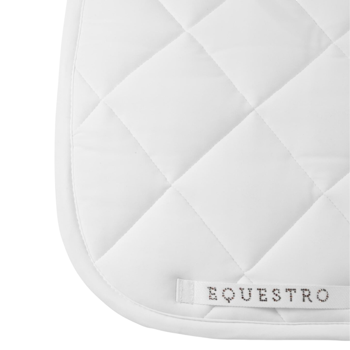 Equestro Rhinestone Dressage Pad - White