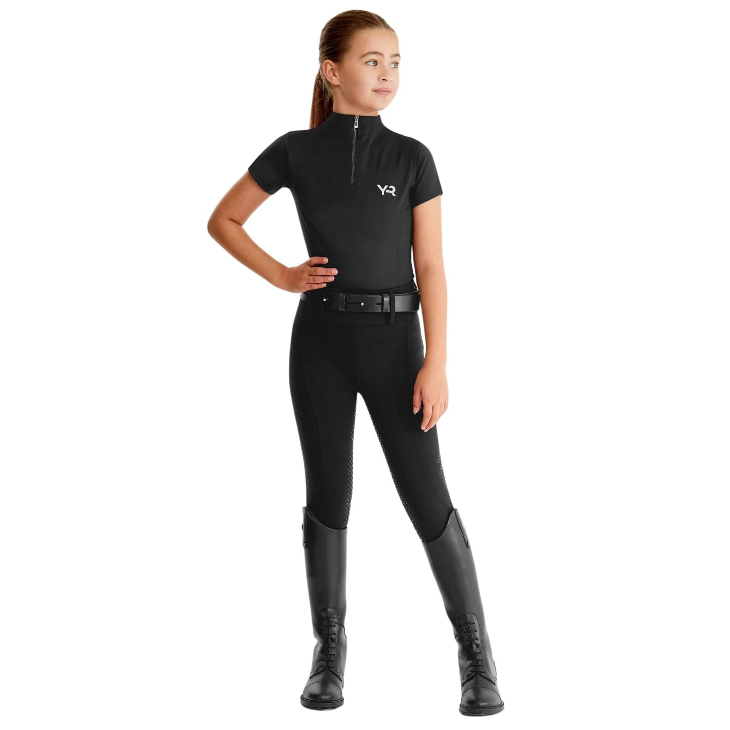 Aztec Diamond Short Sleeve Kids Base Layer - Black