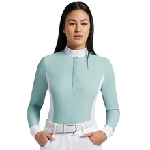 Load image into Gallery viewer, RG by Cavalleria Toscana Mesh &amp; Jersey Long Sleeve Shirt - Light Green
