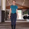 Equestrian Stockholm Dynamic Short Sleeve Base Layer Top - Teal Blue