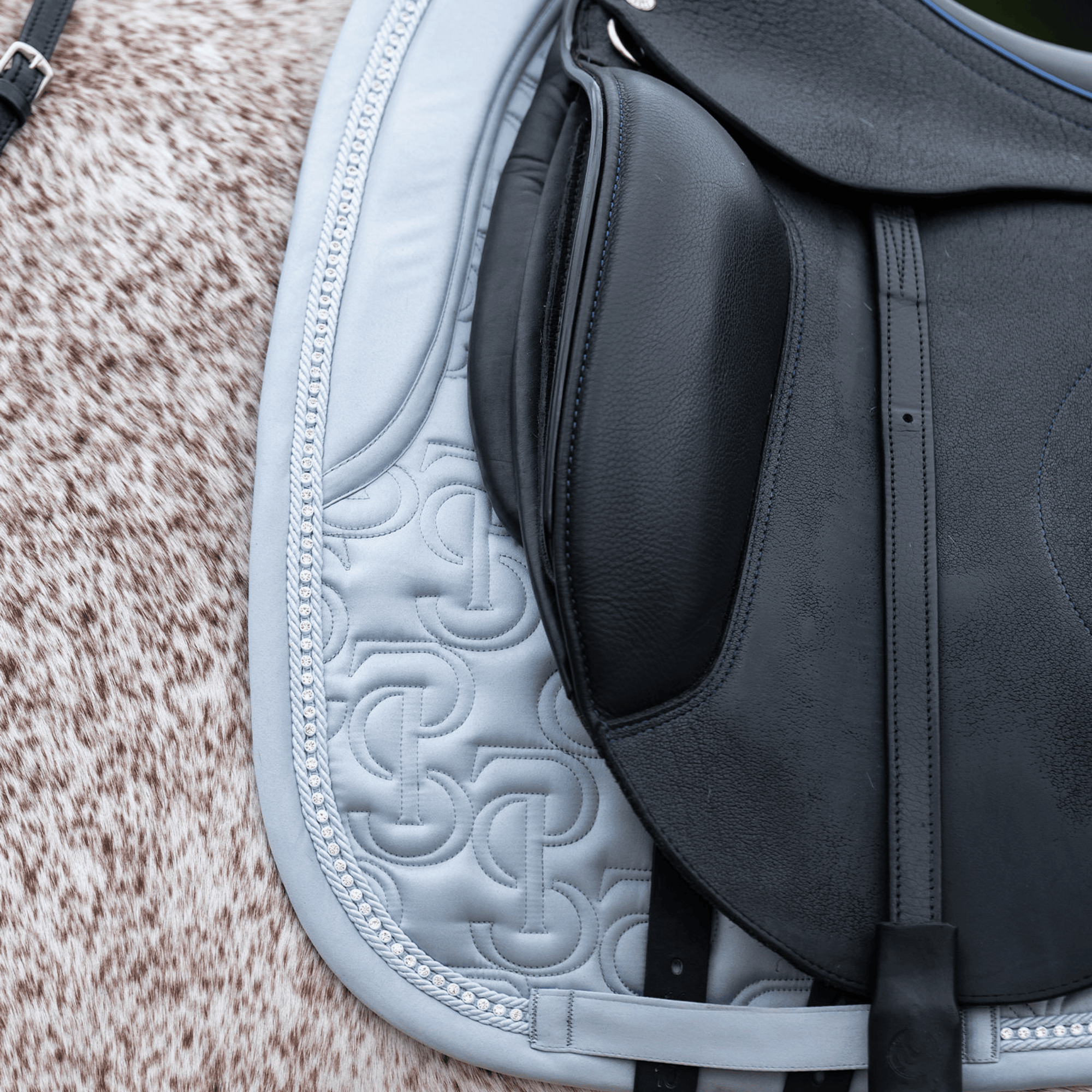 PS of Sweden Crystal Satin Dressage Pad - Blue Whisper