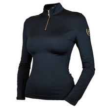 Load image into Gallery viewer, Equestrian Stockholm Air Breeze Top - Black Gold
