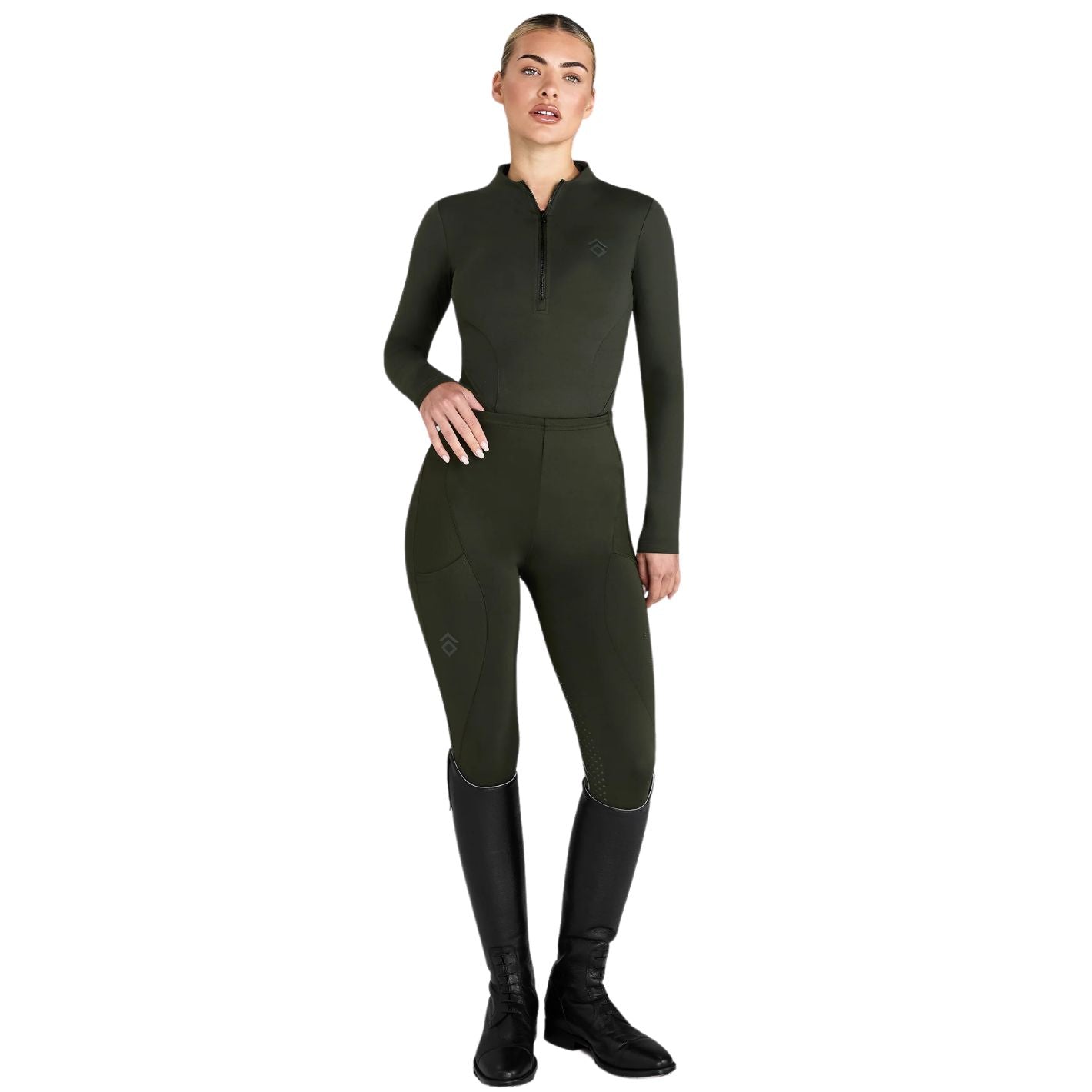 Aztec Diamond Core Leggings - Forest Green