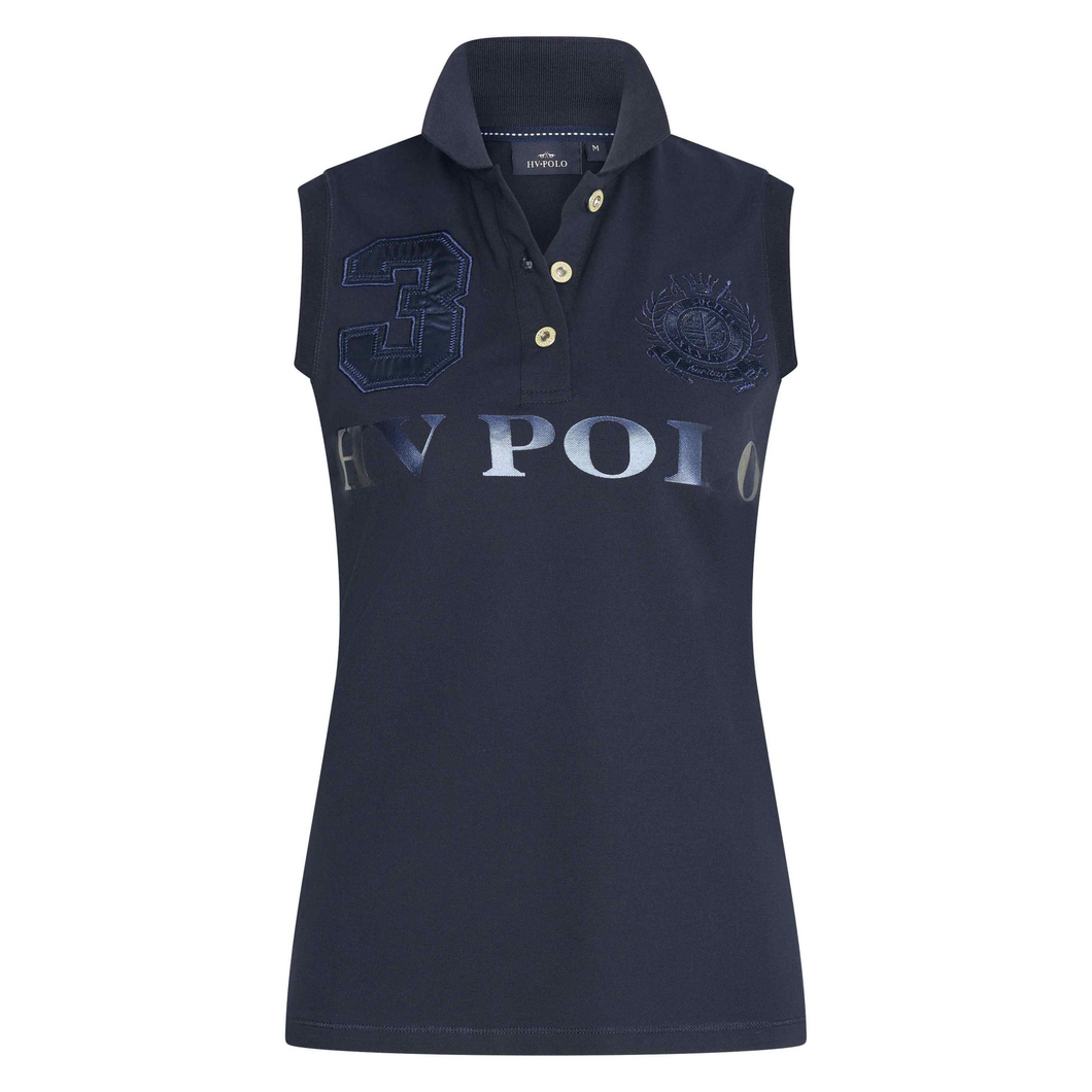 HV Polo Favouritas Sleeveless Polo Shirt - Navy Metallic
