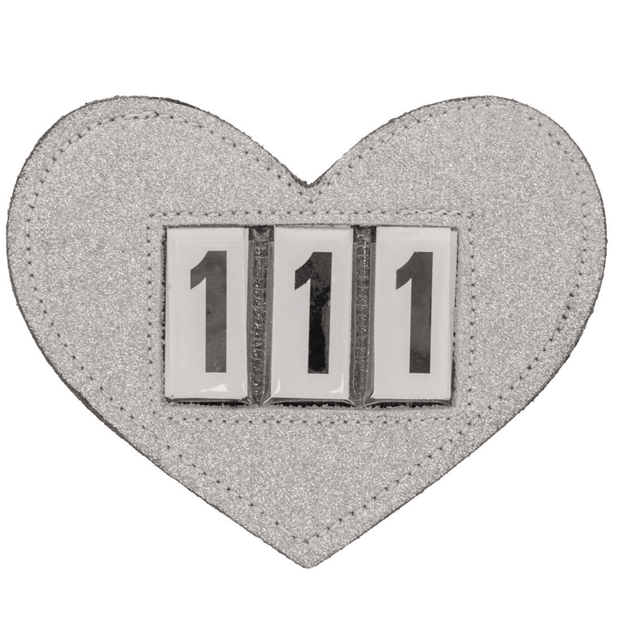 QHP Number Holder Heart - Silver