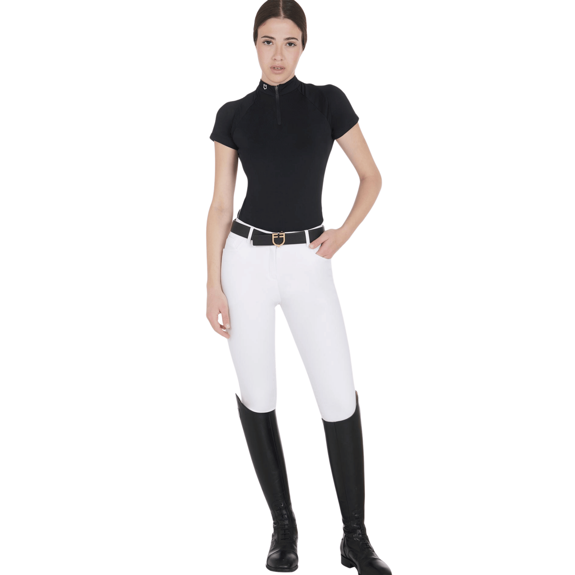 Equestro Technical Polo Shirt - Black