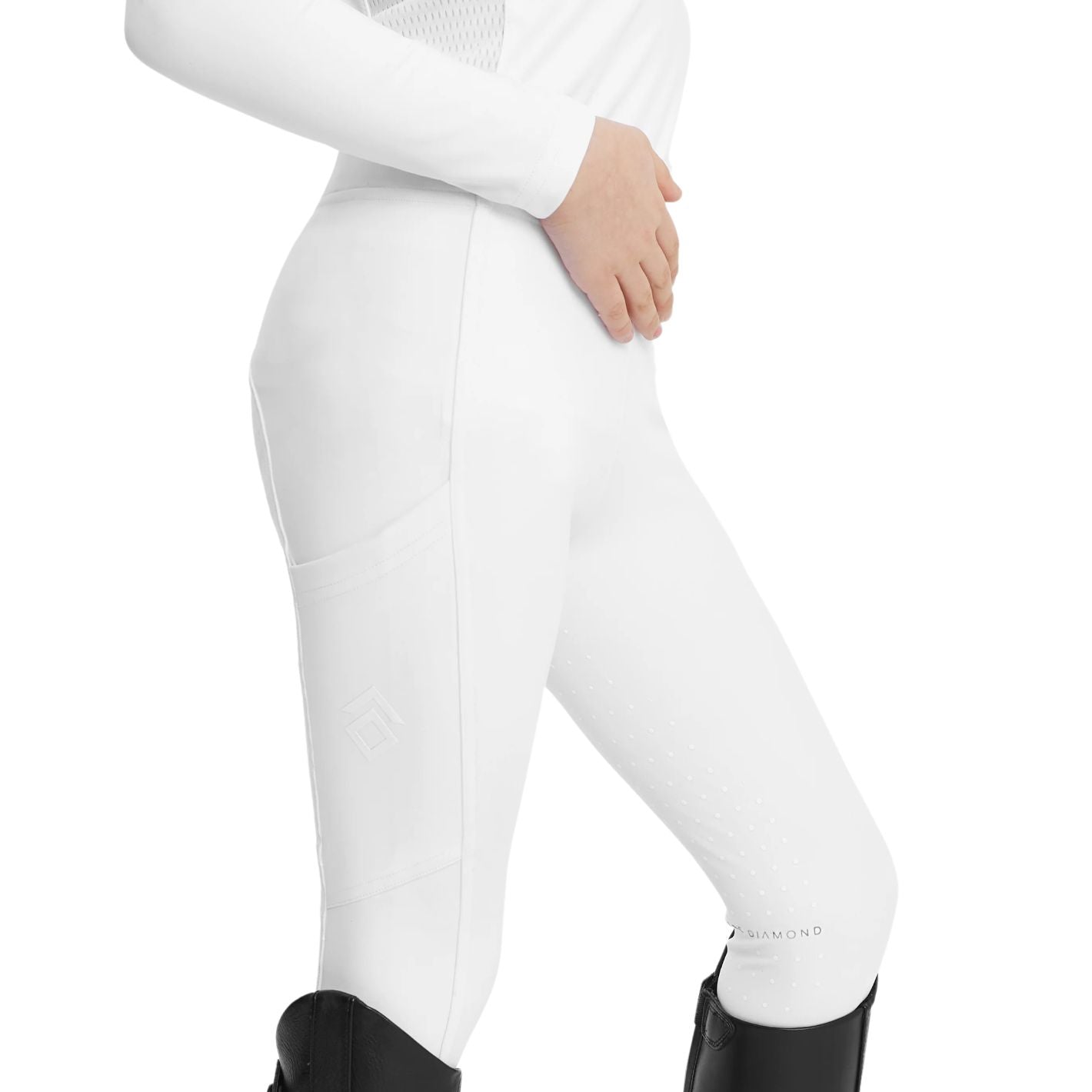 Aztec Diamond Kids Leggings - White